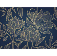 Abstract bloemmotief met gouden lijnen