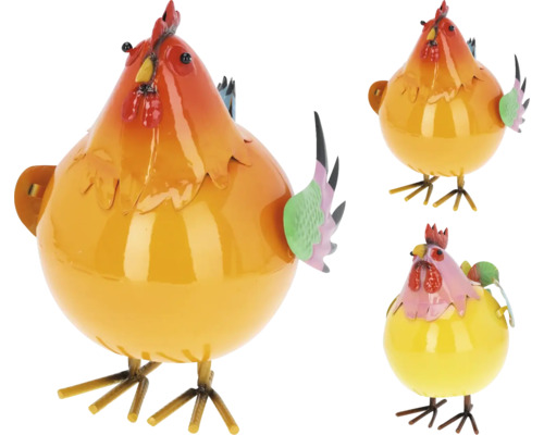 Decoratieve metalen kippenfiguren voor in de tuin