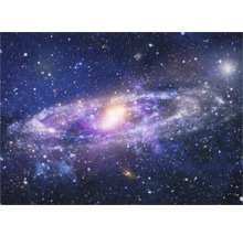 Afbeelding van een sterrenstelsel met sterren en kosmisch stof