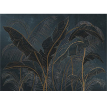 Wandafbeelding met bladerenmotieven