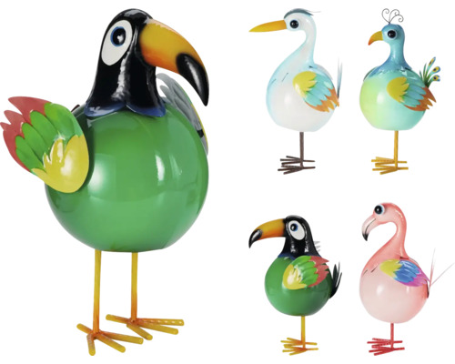 Decoratieve tuinfiguren van verschillende vogelsoorten