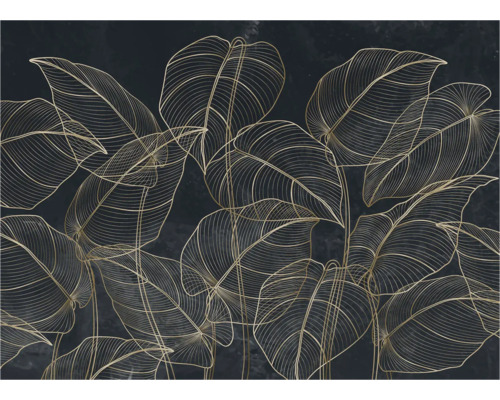 Decoratieve bladeren op behang