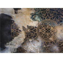 Abstracte wanddecoratie met ornamenten voor een individuele kamerinrichting