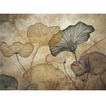 Decoratief behang met lotusbladmotief