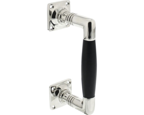 Roestvrijstalen deurklink met zwarte handgreep