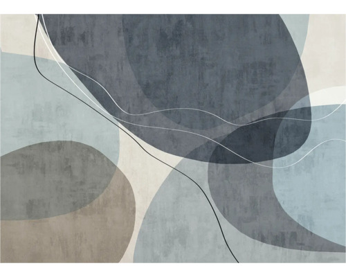 Abstracte wanddecoratie met organische vormen en lijnen