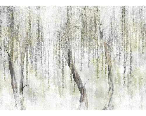 Decoratieve muurschildering met wilgenmotief voor interieurs