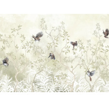 Behang met vogel- en plantmotief voor wanddecoratie