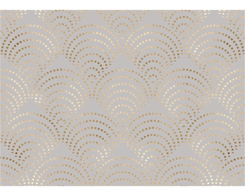 Behang met gouden halve cirkelpatroon