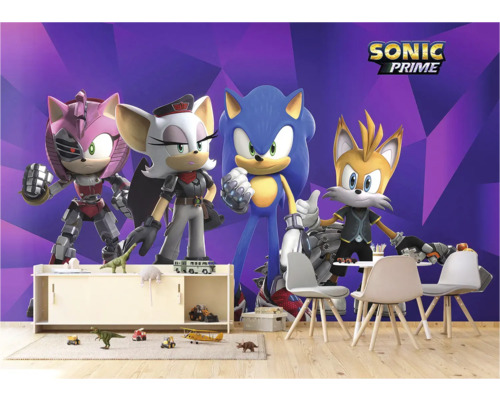 Fotobehang met Sonic Prime-motieven in de kinderkamer