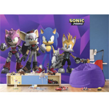 Fotobehang met Sonic Prime motief in de kinderkamer.