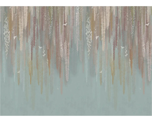 Behang met planten- en vogelmotieven