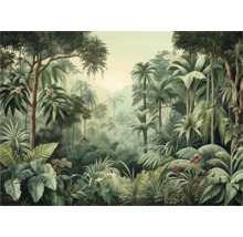 Dicht oerwoud tafereel met weelderige vegetatie