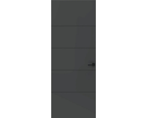 Moderne binnendeur met horizontale lijnen en een deurklink