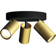 Plafondlamp met drie gouden spots