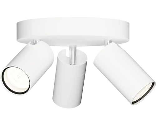 PHILIPS Plafondspot badkamer Idris 3-lichts wit Plafondlamp met drie spots
