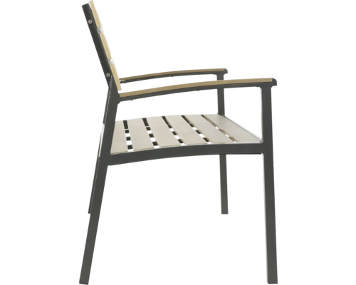 Tuinstoel met armleuningen en lattenstructuur
