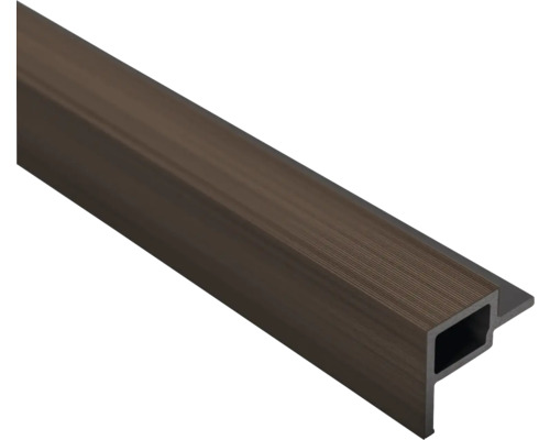 WPC Eindprofiel donkerbruin 2700x49x36 mm Kunststof profiel voor wandbekleding