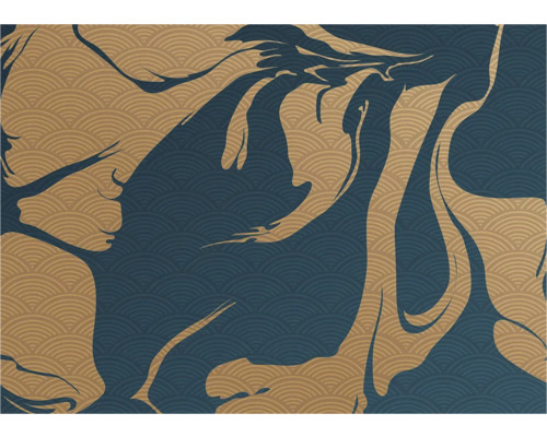 Behang met abstract patroon van golven en kleurverlopen