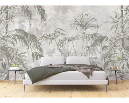 Slaapkamer met jungle thema behang