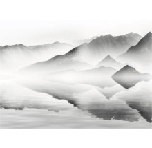 Abstract berglandschap patroon met waterreflectie