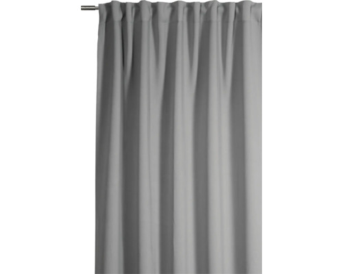 Grijs gordijn aan gordijnroede