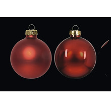 Twee rode kerstballen