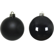 Twee zwarte kerstballen met zilverkleurige ophanging