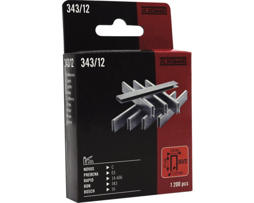 J.C. SCHWARZ Nieten type 343/12 lengte 12 mm, 1200 stuks J.C. Schwarz nietjes 343/12, 1200 stuks