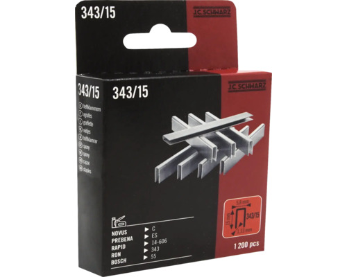 JC Schwarz nietjes 343/15, 1200 stuks
