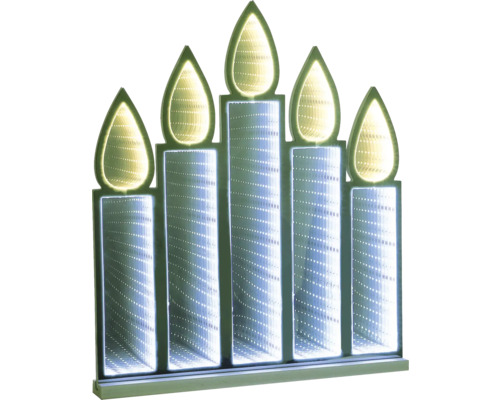 Decoratieve ledkaars met vijf vlammen