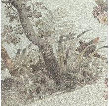 Close-up van een behang met boom- en plantmotief
