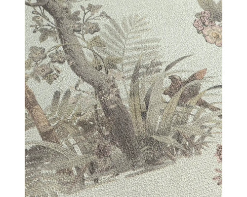 Close-up van een behang met boom- en plantmotief