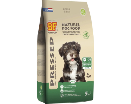 BIOFOOD Hondenvoer geperste brokken Natural mini/pup 5 kg Verpakking honden droogvoer voor puppy's en kleine rassen