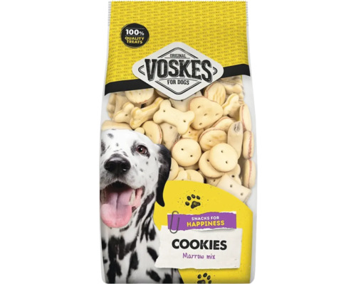 VOSKES Hondensnack mergkoekjes mix 750 gr Voskes hondenkoekjes beenmergmix in de verpakking