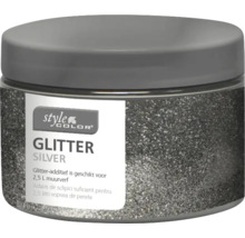 Glitter zilver toevoeging voor muurverf in pot