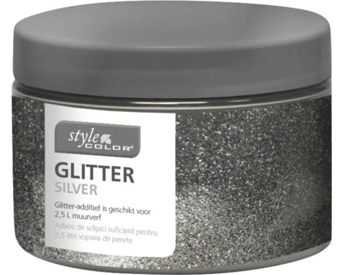 Glitter zilver toevoeging voor muurverf in pot