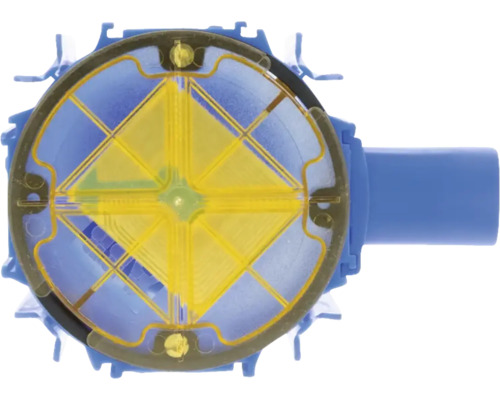 Binnenaanzicht van een terugslagklep voor sanitaire installaties