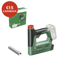 Bosch Universal Tacker 18V-14 accuhefter met klemmen en productverpakking