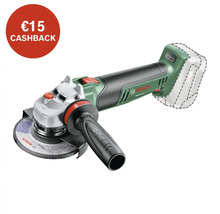 Bosch accu haakse slijper met 15 euro cashback actie