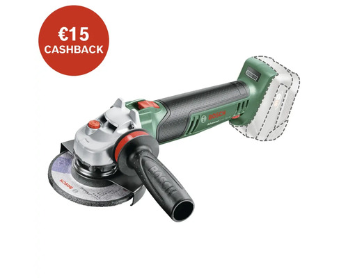 Bosch accu haakse slijper met 15 euro cashback actie