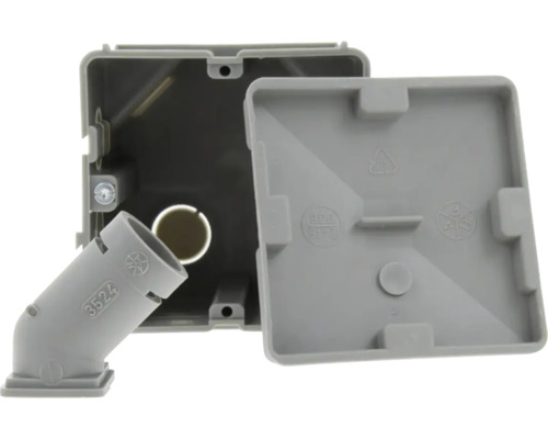 Installatiedoos met deksel en pijpnippel