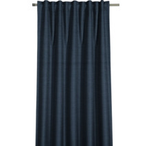 Blauw, verduisterend gordijnpaneel met plooibandophanging