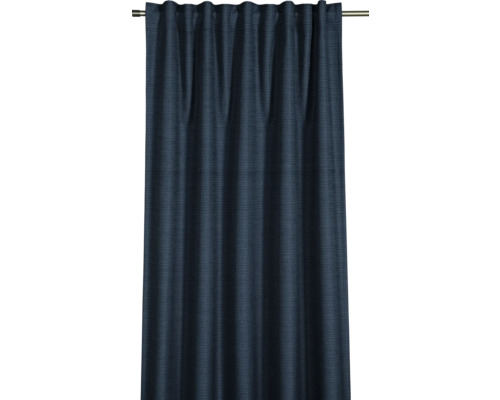 Blauw, verduisterend gordijnpaneel met plooibandophanging