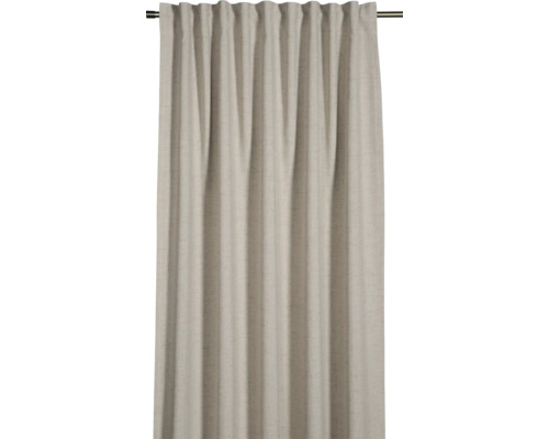 SEHLBACH Gordijn lichtdoorlatend Struktur linnenlook beige 140x245 cm Gordijn van stof met plooibandophanging aan een gordijnroede