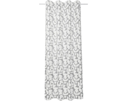SEHLBACH Gordijn lichtdoorlatend Chenille grijs 135x245 cm Gordijn met geometrisch patroon