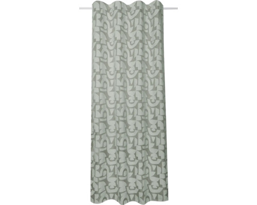 SEHLBACH Gordijn lichtdoorlatend Chenille grafisch groen 135x175 cm Gordijn met geometrisch patroon