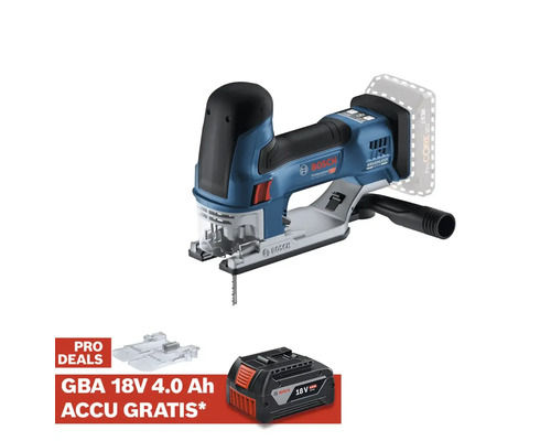 Bosch accudecoupeerzaag met accu en Pro Deals aanbieding