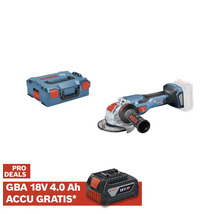 Bosch accu haakse slijper met transportkoffer en accu