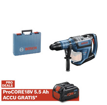 Bosch boorhamer met accu, transportkoffer en Pro Deals reclamebericht